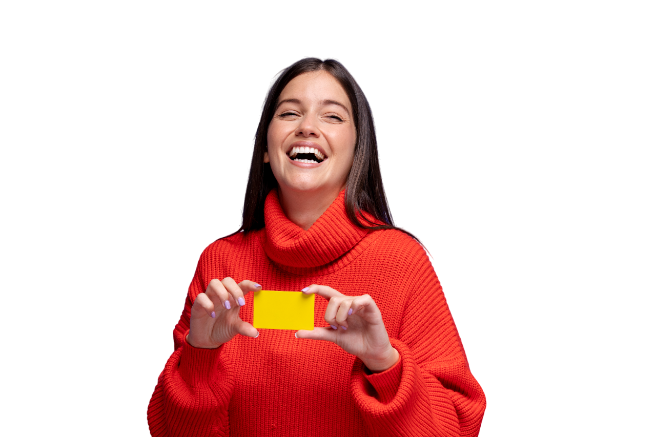 Customer smiling while activating a new phone line